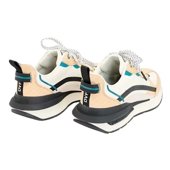 NIB! Diane Von Furstenberg x Skechers Suede Lace-Up Sneakers - Size 7.5 - Picture 3 of 12